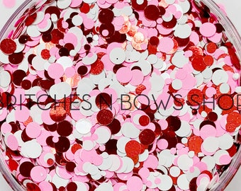 Valentine || Exclusive Confetti Dot Glitter Mix, 1oz Jar • OPAQUE •