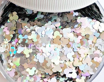 Imagineer || Mouse Head Glitter Shapes, 1oz Jar • OPAQUE • || 4mm