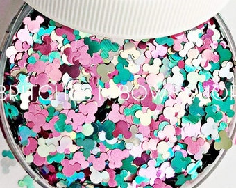 Minnie || Exclusive Mouse Heads Glitter Shape Mix, 1oz Jar • OPAQUE • || 4mm