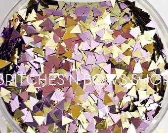 Baby Pyramids || Exclusive Triangle Glitter Shape Mix, 1oz Jar • OPAQUE •