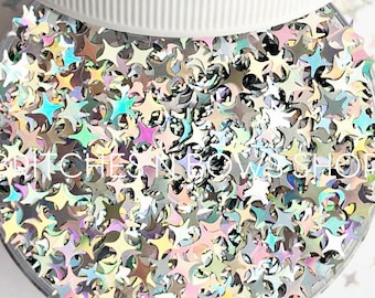 Wish Upon a Star (4 Point Stars) || Exclusive Star Shape Glitter Mix, 1oz Jar • OPAQUE •