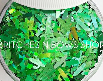 Cactniss Evergreen || Original BnB Cactus Glitter Shape, 1oz Jar || 8mm