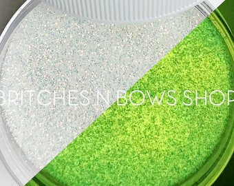 Watt is Love  [Yellow Glow] || Polyester Glitter, 1oz jar • TRANSPARENT • || .008 cut