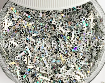 I'm a Little Door Key || Skeleton Key Glitter Shapes, 1oz Jar • OPAQUE • || 3mm