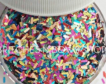 Down to Fiesta || Exclusive Rectangle Confetti Glitter Shape Mix, 1oz Jar • OPAQUE •