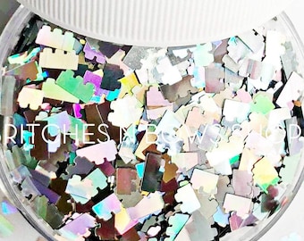 Building Blocks || Exclusive & Original Block Glitter Shape Mix, 1oz Jar • OPAQUE •