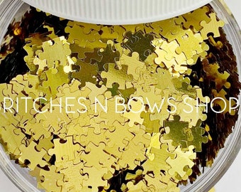 It's Puzzling || Original BnB Puzzle Glitter Shape, 1oz Jar || 6mm