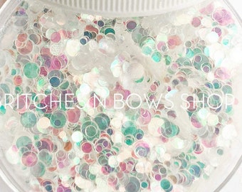 Bubble Bath || Confetti Dot Glitter, 1oz Jar (Iridescent) • TRANSPARENT •