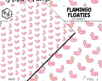 Flamingo Floaties || EZ SHEET • Printed Vinyl || Mini Print Available