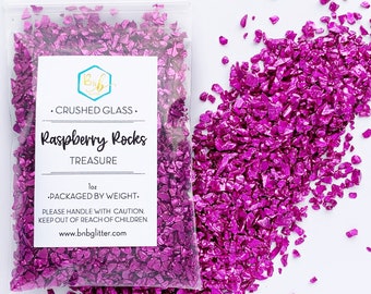 Raspberry Rocks || Crushed Glass, 1oz Bag • OPAQUE • Treasure Series