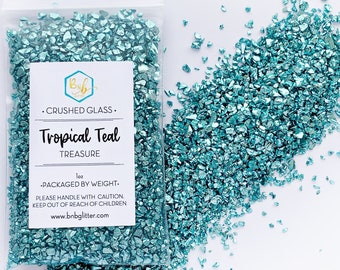 Tropical Teal || Crushed Glass, 1oz Bag • OPAQUE • Treasure Series