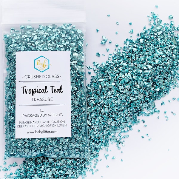 Tropical Teal || Crushed Glass, 1oz Bag • OPAQUE • Treasure Series