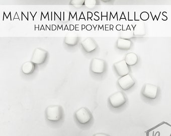 Many Mini Marshmallows || Polymer Clay FAKE Marshmallow Pieces || 20 pieces per jar