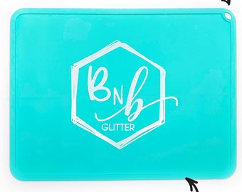 BnB Silicone Mat || Ocean Blue with White Pearl BnB Logo