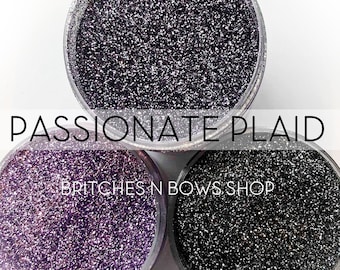 Passionate Plaid Set, 3 Glitters OR Mix Only Option || Exclusive Premium Polyester Glitter, 1oz each glitter & 2oz jar of mix