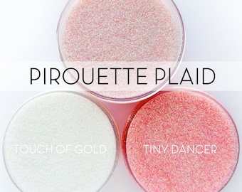 Pirouette Plaid Set, 3 Glitters OR Mix Only Option || Exclusive Premium Polyester Glitter, 1oz each glitter & 2oz jar of mix || .008 cut