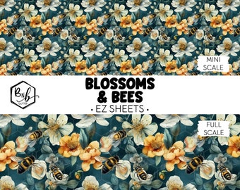 Blossoms & Bees || EZ SHEET • Printed Vinyl || Mini Print Available