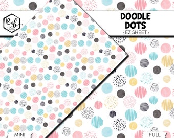 Doodle Dots || EZ SHEET • Printed Vinyl || Mini Print Available