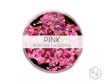 Pink Positive Thoughts || Exclusive Premium Polyester Glitter • Packaged by Weight • OPAQUE • || up to .094 cut