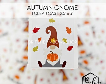 Autumn Gnome Clear Cast Print || 2.5” x 3” print