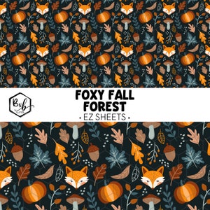 Forêt d'automne Foxy || Feuilles EZ • Vinyle imprimé