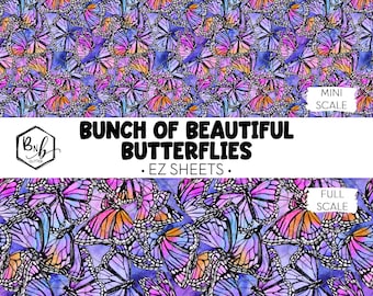 Bunch of Beautiful Butterflies || EZ SHEET • Printed Vinyl || Mini Print Available