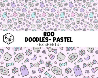 Boo Doodles Pastel || EZ Sheets • Printed Vinyl || Mini Print Available