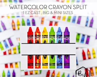 Watercolor Crayon Split Clear Cast Print || Big & Mini Prints • EZ Cast or EZ POP Cast