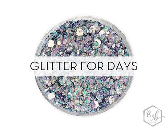 Glitter for Days || Exclusive Premium Polyester Glitter, 1oz by Weight • Semi-OPAQUE • || up to .125