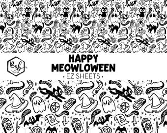 Happy Meowloween || EZ Sheets • Printed Vinyl