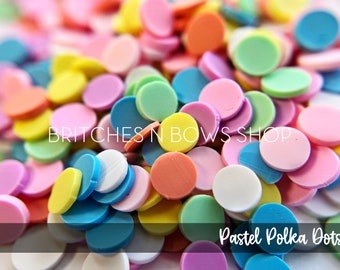 Pastel Polka Dot Sprinkles || Polymer Clay Fake Sprinkle Shapes, 1oz Jar • OPAQUE • || Do Not Eat