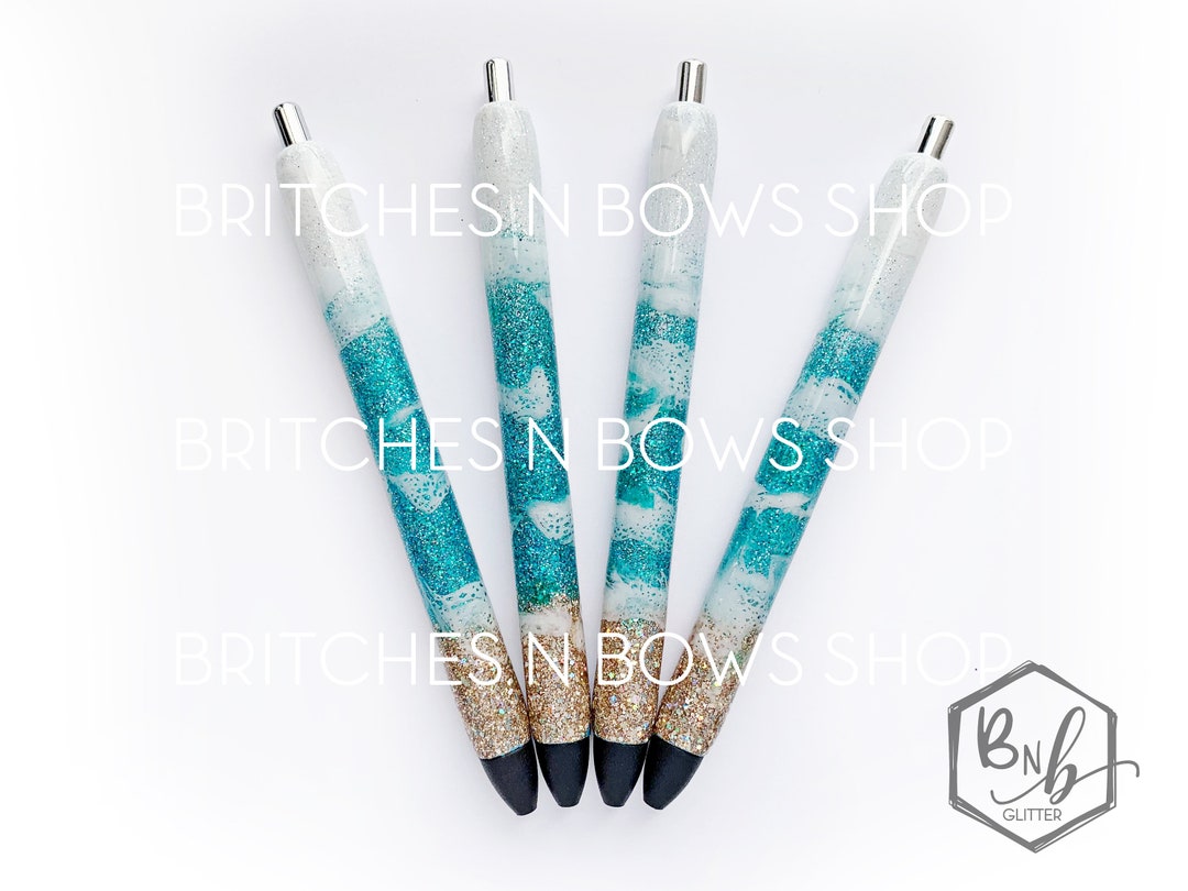 Glitter pens, beach theme glitter glitter pens, ink joy glitter pens, –  K.C.'s Creations Station