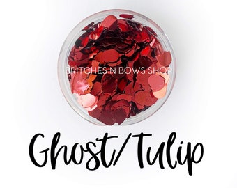 Red Ghost or Tulip || Glitter Shape Mixer, Sample Jar • OPAQUE •