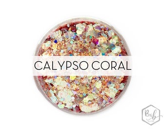 Calypso Coral || Exclusive Premium Polyester Glitter • Packaged by Weight • TRANSPARENT • || up to .125 cut