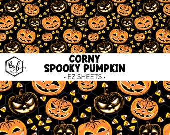 Corny Spooky Pumpkins || EZ Sheets • Printed Vinyl || Mini Print Available