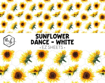 Sunflower Dance White || EZ Sheets • Printed Vinyl || Mini Print Available