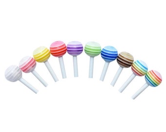 Little Lollipops || FAKE Resin Sucker Pieces || 30 pieces per bag