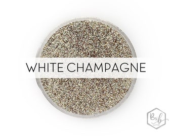 White Champagne || Premium Polyester Glitter, 1oz by Weight • OPAQUE • || .008 cut