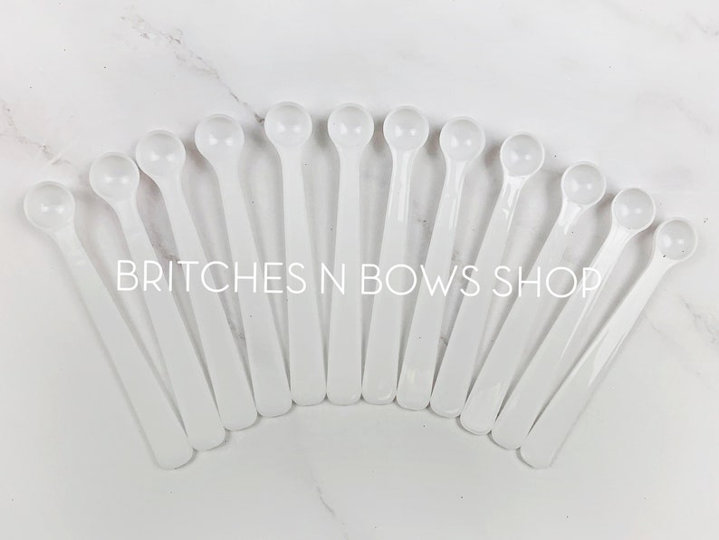 One Dozen Small Spoons for Tumbler Glitter Designing or Mica Sco One Dozen Small Spoons for Tumbler Glitter Designing or Mica Sco