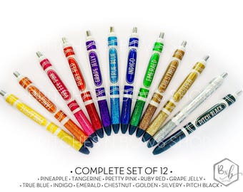 Marker Inspired Glitter Pen with Personalization || Add Name or Order Blank • Teacher Gift || Bulk Options