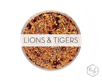 Lions & Tigers || Exclusive Premium Polyester Glitter, 1oz by Weight • OPAQUE • || up to .04 cut