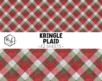 Kringle Plaid || EZ Sheets • Printed Vinyl || Mini Print Available