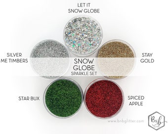 Snow Globe Sparkle Set || Premium Polyester Glitter Set • 5 Glitters Total