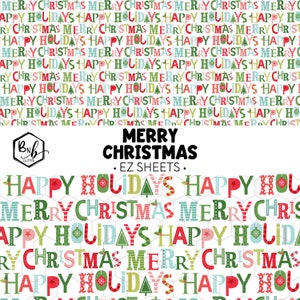 Vrolijk kerstfeest || EZ-vellen • Bedrukt vinyl || Miniprint beschikbaar