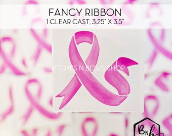 Exclusive Fancy Ribbon Clear Cast Decal Print || 3.5” x 3.5” print