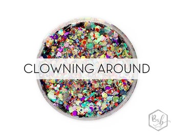 Clowning Around || Exclusive Premium Polyester Glitter Mix • 1oz by Weight • OPAQUE • || up to .0125 cut + flakes