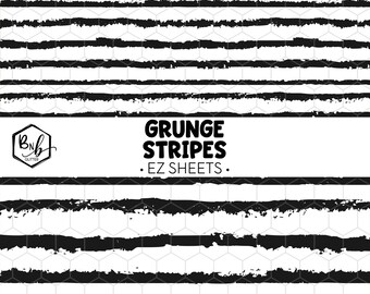 Grunge Stripes || EZ Sheets • Printed Vinyl || Mini Print Available