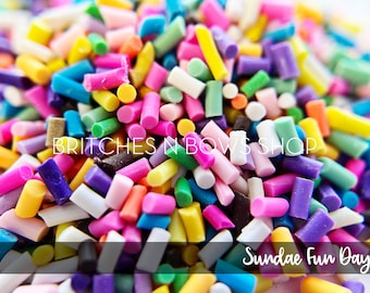 Sundae Fun Day || Polymer Clay FAKE Sprinkle Shapes, 1.3oz Jar || Sprinkles