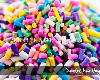 Sundae Fun Day || Polymer Clay FAKE Sprinkle Shapes, 1.3oz Jar || Sprinkles