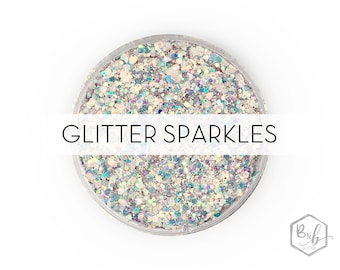Glitter Sparkles || Premium *Cosmetic* Polyester Glitter • Packaged by Weight • TRANSPARENT • || up to .062 cut